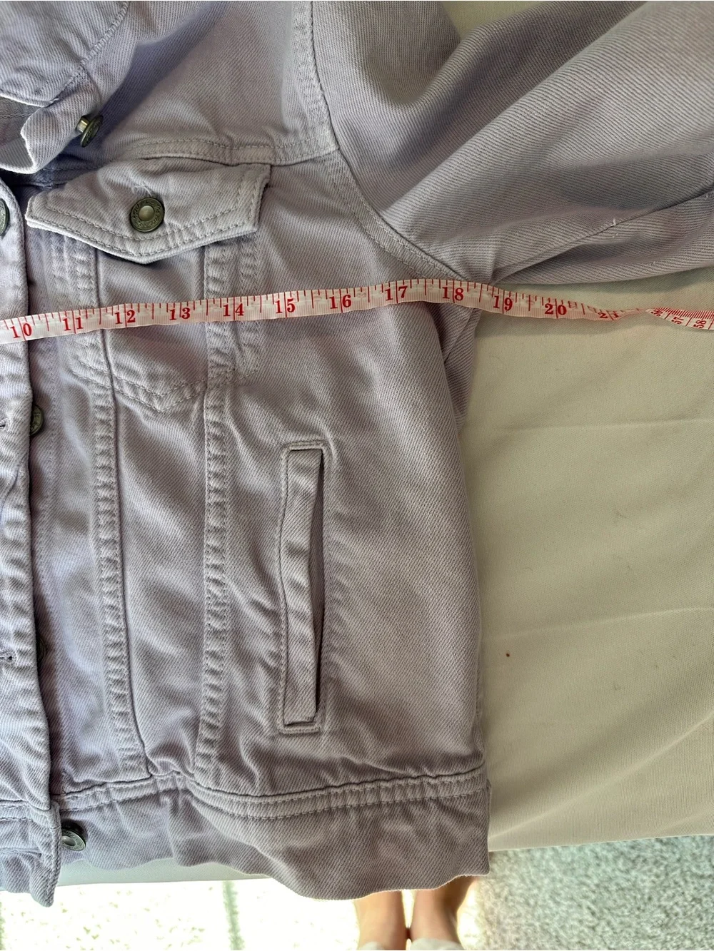 Free People We The Free Rumors Denim Jacket Lavender Lilac Purple Size Small GUC - Picture 10 of 10